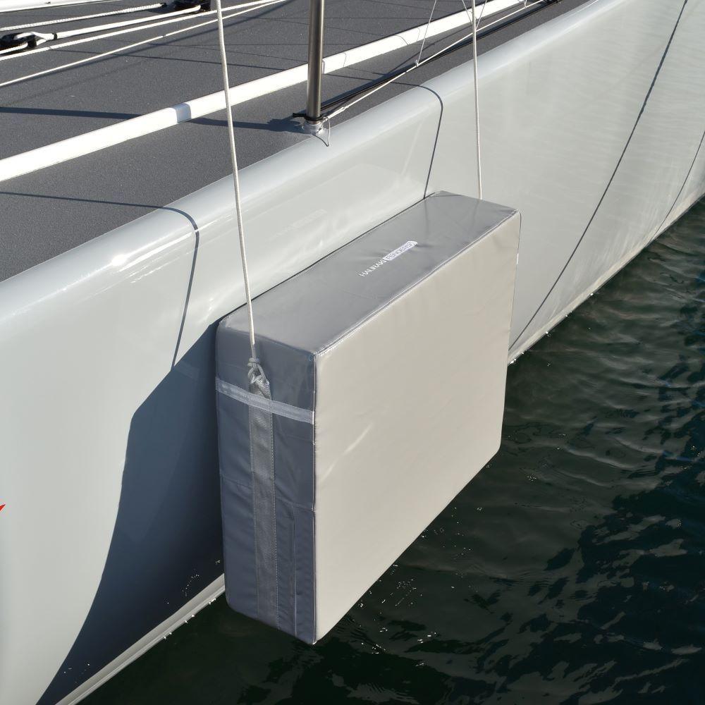 Hauraki Hurricane Fenders - Heavy duty solid foam boat fender - fleece on hull side, double pvc on dock side