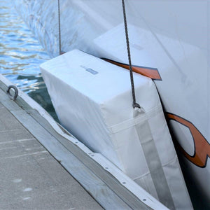 Hauraki Hurricane Fenders - Heavy duty solid foam boat fender - fleece on hull side