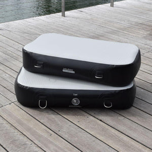 Hauraki Rectangle Inflatable Fender - light grey and black rectangle inflatable boat fenders using drop stitch technology