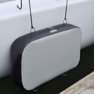 Hauraki Rectangle Inflatable Fender - light grey and black rectangle inflatable boat fenders using drop stitch technology