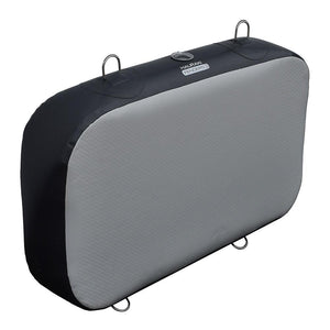 Hauraki Rectangle Inflatable Fender - light grey and black rectangle inflatable boat fenders using drop stitch technology
