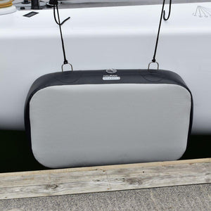 Hauraki Rectangle Inflatable Fender - light grey and black rectangle inflatable boat fenders using drop stitch technology